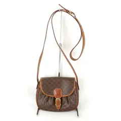 『USED』 セリーヌ マカダム ミニ ショルダーバッグ PVC/レザー  ブラウン