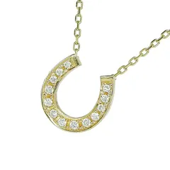 VENDOME AOYAMA ヴァンドーム青山 馬蹄 モチーフ ダイヤ ネックレス K18YG 750 イエローゴールド ダイヤモンド 37cm アジャスター付 首飾り アクセサリー レディース 送料無料 241100096116 ★