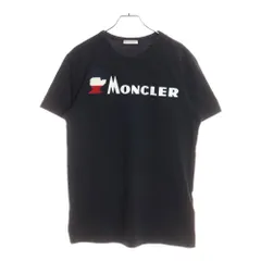 MONCLER (モンクレール) 20SS MAGLIA T-SHIRT ロゴパッチ付き クルーネック半袖Tシャツ カットソー ブラック E10918041850 8390T