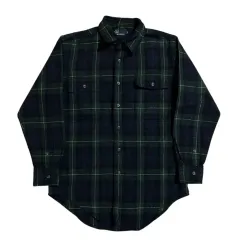 ポロ 90s ヴィンテージ ウール シャツ チェック柄 (S)