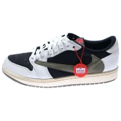 NIKE (ナイキ) ×Travis Scott Women's Air Jordan 1 Low OG Medium Olive トラヴィススコット ウィメンズ エアジョーダン1 ローカットスニーカー US9.5/26.5cm DZ4137-106