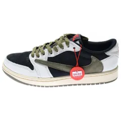 NIKE (ナイキ) ×TRAVIS SCOTT WMNS AIR JORDAN 1 LOW OG OLIVE トラヴィススコット ウィメンズ エアジョーダン1 ローカットスニーカー US7.5/24.5cm レディース DZ4137-106