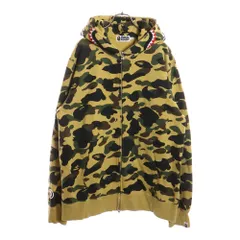 送料込み！BAPE CAMO シャーク フーディ パーカー COLOR CAMO SHARK WIDE FIT FULL ZIP DOUBLE HOODIE M（パーカー）｜A