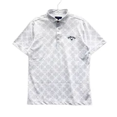 サイズ：L CALLAWAY キャロウェイ  半袖ポロシャツ 花 総柄 ホワイト系 [240101556411] ゴルフウェア メンズ ストスト