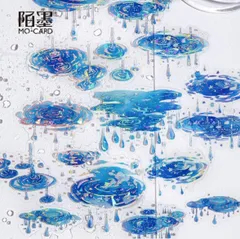 205. 水晶　波　雪　雨　水面　滝　ステッカー　シール　コラージュ　素材