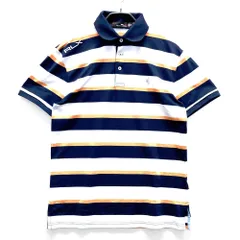 サイズ：XS RLX ラルフローレン  半袖ポロシャツ ボーダー柄 ネイビー系 [240101528162] ゴルフウェア メンズ ストスト