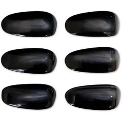 飾りボタン コート用 水牛調【ブラック】黒 6個入り【45mm】マーブル 樹脂製 留め具 手芸 おしゃれ きらきらぷんぷん丸 B-1259