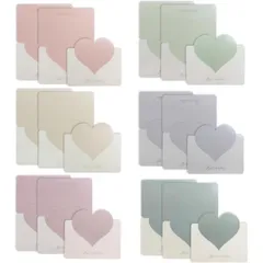 メッセージカード ハート型 パステルカラー 18枚セット 名刺サイズに近い ミニ 折りたたみ可能 グリーティングカード バレンタイン きらきらぷんぷん丸 HUT-016