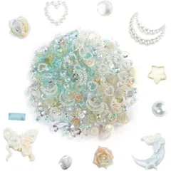 ネイルパーツ デコレーション【イエローセット】ミックスセット 立体 3D ジュエリー 手芸 パール ラインストーン 薔薇 ランダム きらきらぷんぷん丸 NP-053