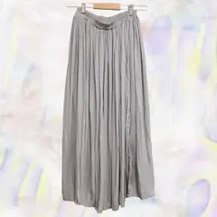 BEAMS HEART　ビームスハート　スカート　シルバーグレー　レディース　ギャザー　ロング　ウエストゴム　プリーツ　シフォン