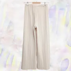 Bou Jeloud　ブージュルード　パンツ　ベージュ　レディース　プリーツ　ワイド　ロング　伸縮性あり　ウエストゴム　リラックス