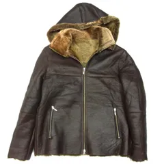 ◆ムートンジャケット 羊革 シープスキン フード脱着可能 冬物 メンズ