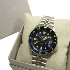 極美品☆SEIKO セイコー 5スポーツ SKX スポーツ スタイル メカニカル 自動巻き メンズ 腕時計 SBSC003 GMT シースルーバック