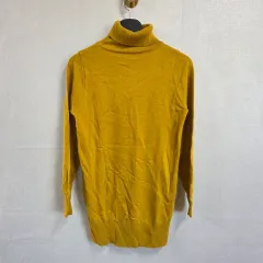 S レディース マスタード 톤 タートルネック ニット