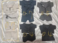 ぬいぐるみ服 スーツ セット 20cm 20깅服 白、黒、グレー、青