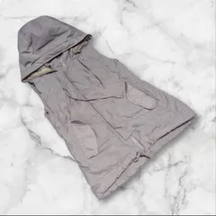 【プラステ】PLST（0）ダウンベスト フード付き ジップアップ グレー系