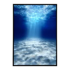 【A4サイズ(約21x30cm)】【lm-poster-3968】【フレーム付き】ポスター 水色界隈 部屋飾り 深海 海 青 光 幻想的 推し活 壁掛け 神秘的