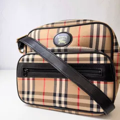 ✨BCランク　BURBERRY　Nova Check　Shoulder Bag　Canvas　Leather　Black　「1EL」