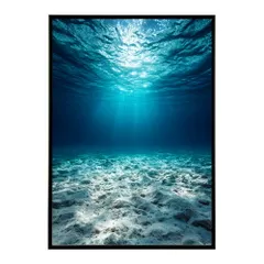 【B4サイズ(約25x36cm)】【lm-poster-3990】【フレーム付き】ポスター 水色界隈 部屋飾り 深海 海 青 光 幻想的 推し活 壁掛け 神秘的