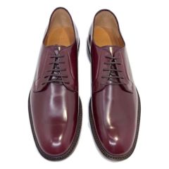 e0240 新品同様・試着程度 サンダース L1859 プレーントゥ 6.5 茶 