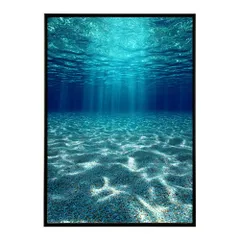 【A4サイズ(約21x30cm)】【lm-poster-4016】【フレーム付き】ポスター 水色界隈 部屋飾り 深海 海 青 光 幻想的 推し活 壁掛け 神秘的