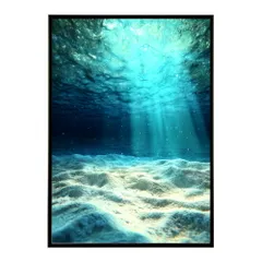 【A4サイズ(約21x30cm)】【lm-poster-4018】【フレーム付き】ポスター 水色界隈 部屋飾り 深海 海 青 光 幻想的 推し活 壁掛け 神秘的