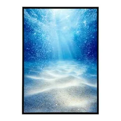 【A4サイズ(約21x30cm)】【lm-poster-4024】【フレーム付き】ポスター 水色界隈 部屋飾り 深海 海 青 光 幻想的 推し活 壁掛け 神秘的