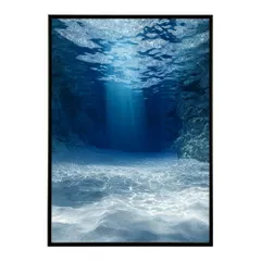 【A4サイズ(約21x30cm)】【lm-poster-4027】【フレーム付き】ポスター 水色界隈 部屋飾り 深海 海 青 光 幻想的 推し活 壁掛け 神秘的