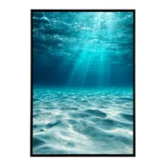 【A4サイズ(約21x30cm)】【lm-poster-4028】【フレーム付き】ポスター 水色界隈 部屋飾り 深海 海 青 光 幻想的 推し活 壁掛け 神秘的