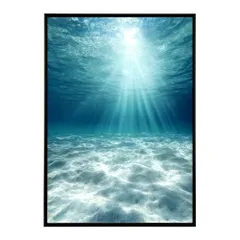 【A4サイズ(約21x30cm)】【lm-poster-4029】【フレーム付き】ポスター 水色界隈 部屋飾り 深海 海 青 光 幻想的 推し活 壁掛け 神秘的