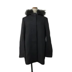 コムサデモード COMME CA DU MODE コート スタンドカラー ハーフ フード キャメル 無地 ファー 比翼仕立て 長袖 9 グレー