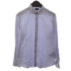 ポールスミスコレクション PAUL SMITH COLLECTION ワイドカラー ジャガード 花柄 シャツ 長袖 薄紫 M ■GY14