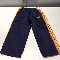 送料無料★PUMA プーマ★ナイロンパンツ ウィンドブレーカー★キッズ ジュニア 子供 140★ネイビーオレンジ#30610sj46