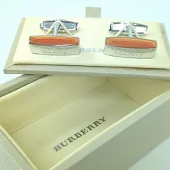 バーバリーカフリンクス オレンジジ シルバーカラー Burberry