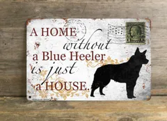 【Blue Heeler/ブルー・ヒーラー 】 メタルプレート メッセージ 犬 雑貨 グッズ アート ポスター おしゃれ インテリア 壁飾り アンティーク風 71