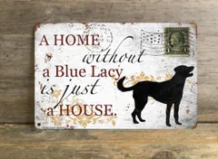【Blue Lacy/ブルー・レーシー 】 メタルプレート メッセージ 犬 雑貨 グッズ アート ポスター おしゃれ インテリア 壁飾り アンティーク風 72