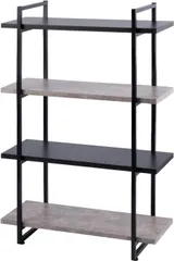 オープンラック 収納棚 省スペース 80cm 4段 スチールラック ラック シェルフ 薄型 スリム 大容量 省スペース 多目的ラック 北欧 木製 本棚 収 組み立て tks-zwj-4-stbk