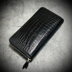 未使用 コーネリアンタウラス クロコ 三つ折り 財布 黒 付属品完備