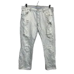 メキシコ製 Levi's 501 デニムパンツ W38 ホワイト リーバイス ボタンフライ アメカジ ジーンズ デニム コットン ビッグサイズ 2512-415