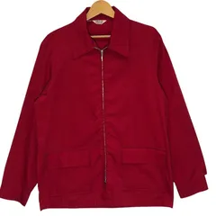 PERMANENT PRESS スイングトップジャケット ヴィンテージ ライトアウター ジャケット オーバーサイズ ビックシルエット NYNCOジップ レッド