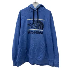 THE NORTH FACE プリントスウェット パーカー XXL ブルー ザノースフェイス プルオーバー ビッグプリント フーディー 秋物 a712-6439