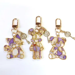 【ハンドメイド】 レジン チャーム　キーホルダー　くま　うさぎ　ねこ