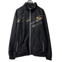 Kappa ジャージ XL ブラック カッパ ジップアップ メッシュ スポーティー トラックジャケット トップス 春物 a712-6478