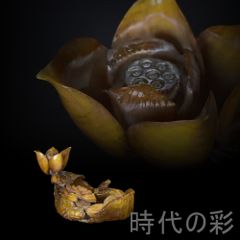 希少リュージュ葡萄木彫り回転式オルゴールフルーツスタンド高級