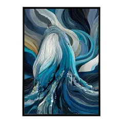 【A0サイズ（約84x119cm）】【lm-poster-4544】【フレーム付き】クジラ ホエール 海 魚 ブルー 青 ocean オーシャン アクア 水族館 イルカ 海洋 ポスター イラスト