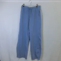 GU ジーユー ウォッシュドスウェットバレルレッグパンツ ブルー Lサイズ 〇□