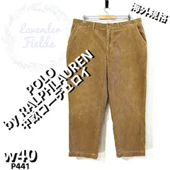ポロバイラルフローレン中畝コーデュロイパンツP441大w40ノータックライトブラウンUSAアメリカ古着