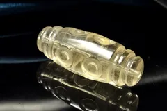 【1点物】AA☆繊細彫刻 リビアングラス 30x12mm 七眼天珠 ビーズ パワーストーン 天然石 _PC8158