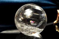 【1点物】虹入り!コロンビア産 レムリアンシードクリスタル 30mm 丸玉(台座付き) スフィア パワーストーン 天然石 _CG6977【宅急便】