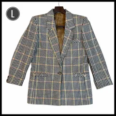 ジャケット　チェック柄 テーラードジャケット Lサイズ　サイズ40　メンズ　男性　カシミヤ混